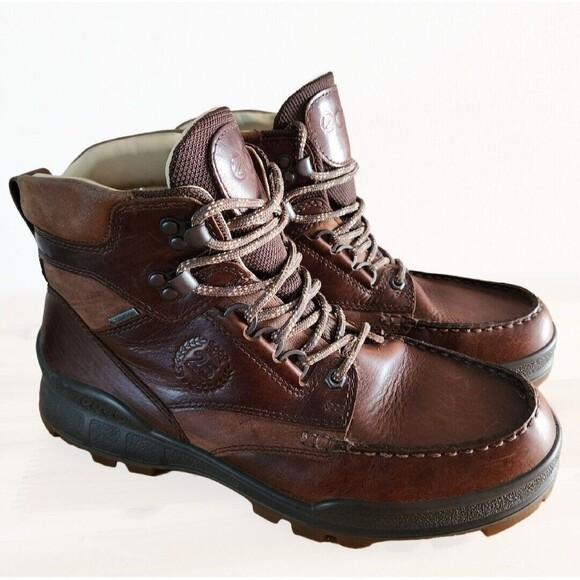ECCO Track 25 Mens GoreTex Waterproof Leather High Hiking Boots Size 42 US 8 - Picture 1 of 14